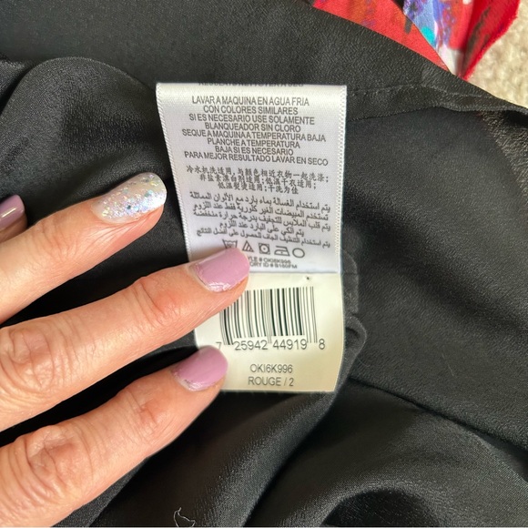 Women’s BCBGeneration Strapless Cocktail Red Black Beaded Waist Size 2 - Picture 15 of 16